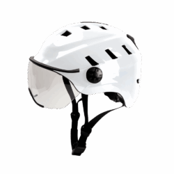 EDGE fietshelm met vizier - White Pearl