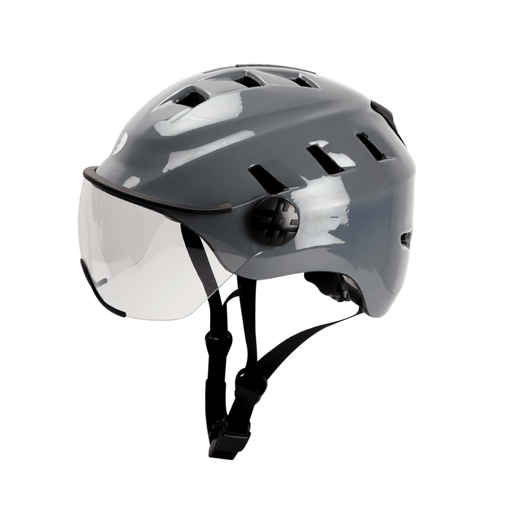 EDGE LED-fietshelm met vizier - GREY